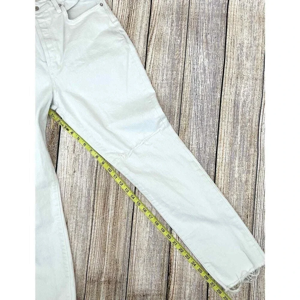 We The Free‎ Jeans Size 31 White Button Fly High Rise Distressed Button Fly